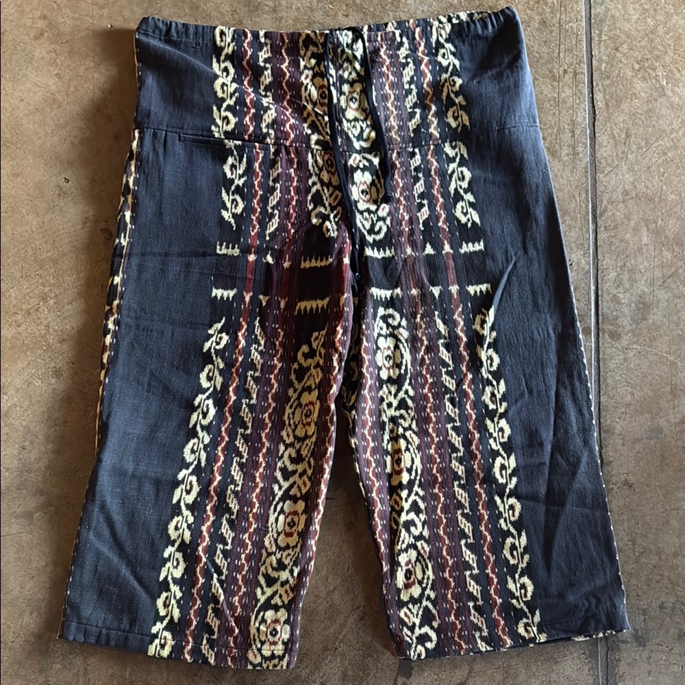 Drawstring drop crotch okay Black and Brown Pants one size fits all